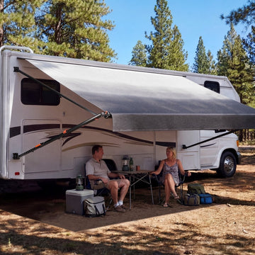 Vevor Manual Retractable RV Awning Complete Kit 14.12' Gradient Black New