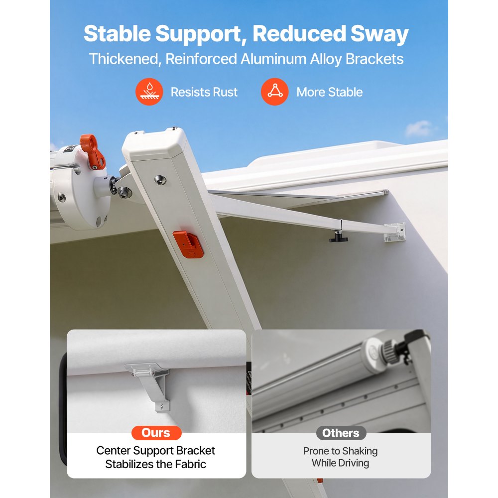 Vevor RV Awning Manual Retractable 15.12' Gradient Blue Complete Kit New
