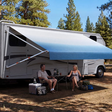 Vevor RV Awning Manual Retractable 15.12' Gradient Blue Complete Kit New