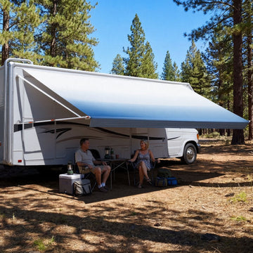 Vevor Manual Retractable RV Awning Complete Kit 18.12' Gradient Blue New