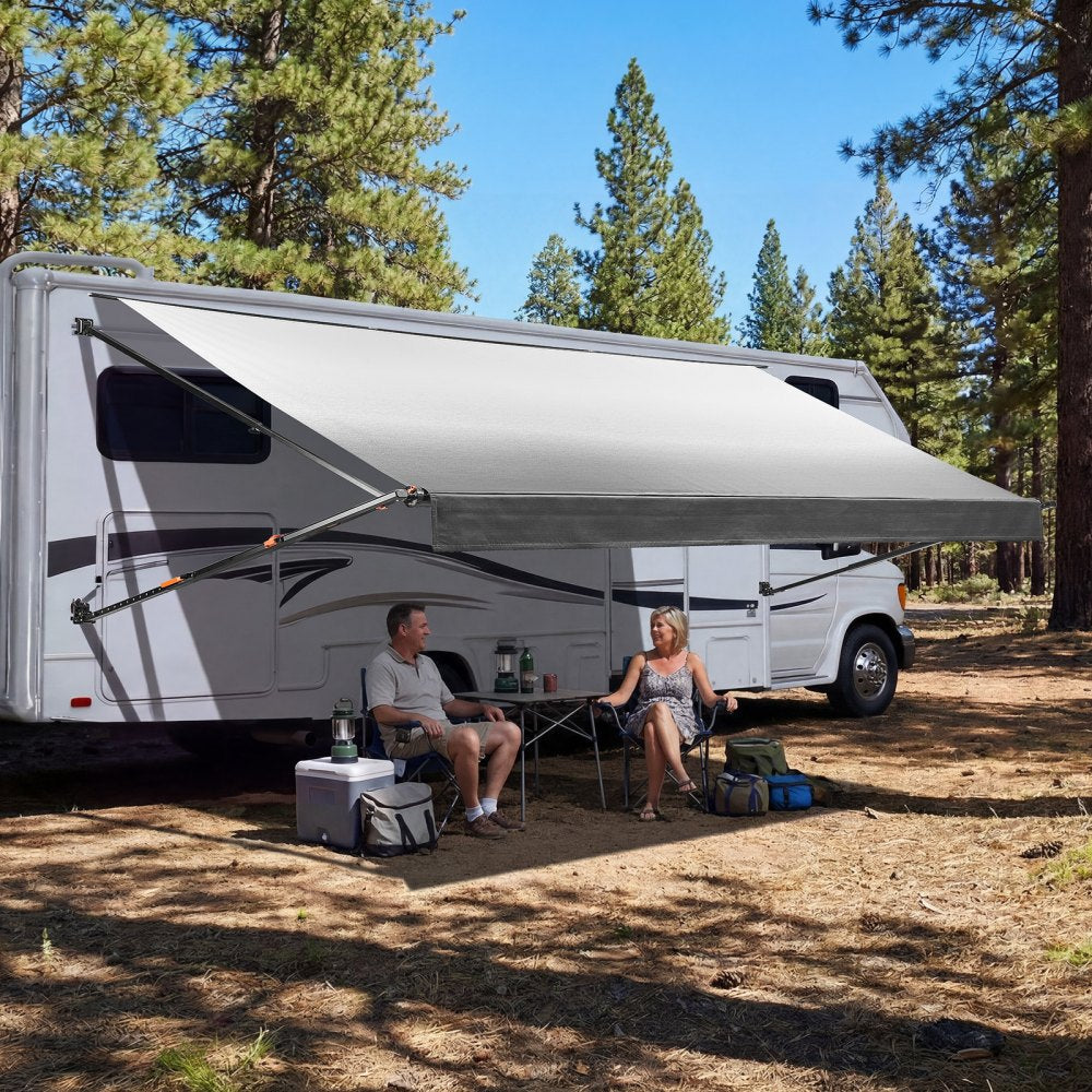 Vevor RV Awning Manual Retractable Complete Kit 20.12' Gradient Black New