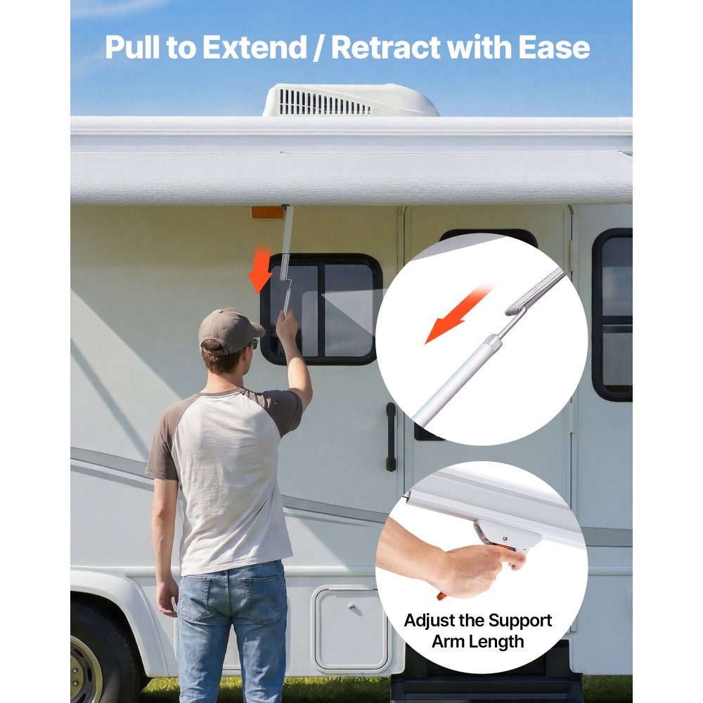 Vevor RV Awning Manual Retractable Complete Kit 20.12' Gradient Blue New