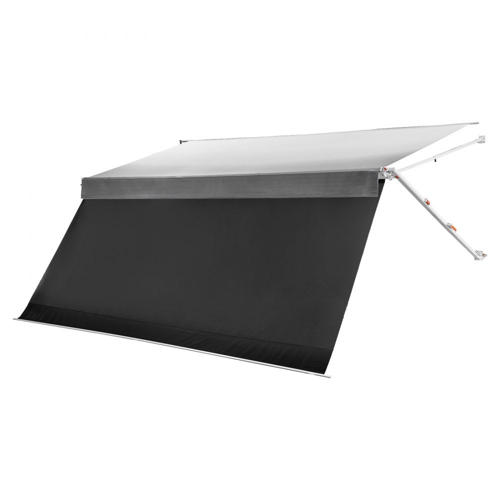 Vevor RV Awning Manual Retractable Complete Kit with Sunshade Screen 18.12' Gradient Gray New