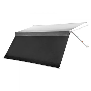 Vevor RV Awning Manual Retractable Complete Kit with Sunshade Screen 18.12' Gradient Gray New