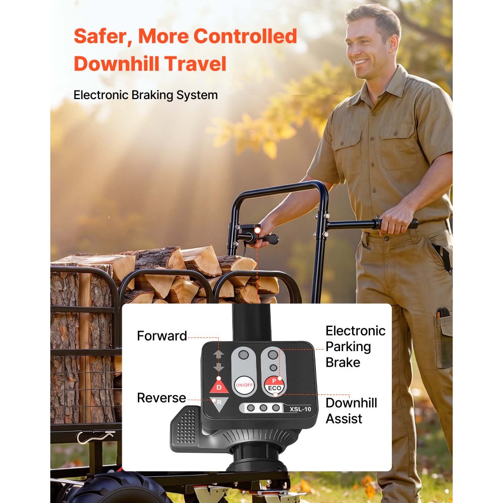 Vevor Utility Cart Electric 500W Battery-Powered Garden Wagon 660 lbs 4-Wheel New