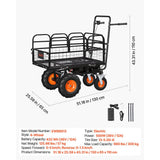 Vevor Utility Cart Electric 500W Battery-Powered Garden Wagon 660 lbs 4-Wheel New