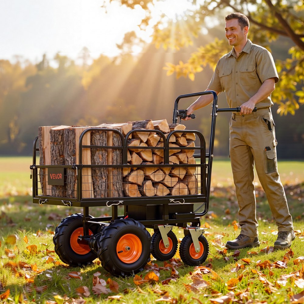 Vevor Utility Cart Electric 500W Battery-Powered Garden Wagon 660 lbs 4-Wheel New