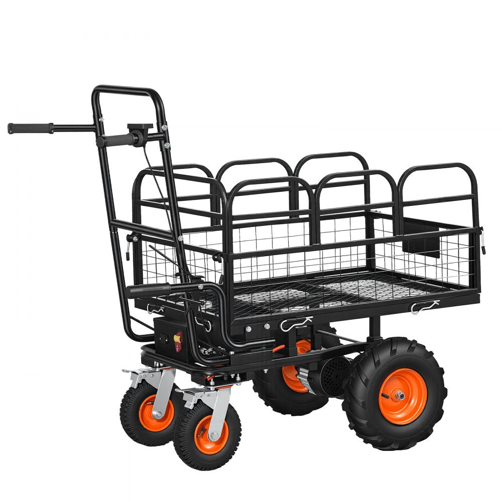 Vevor Utility Cart Electric 500W Battery-Powered Garden Wagon 660 lbs 4-Wheel New