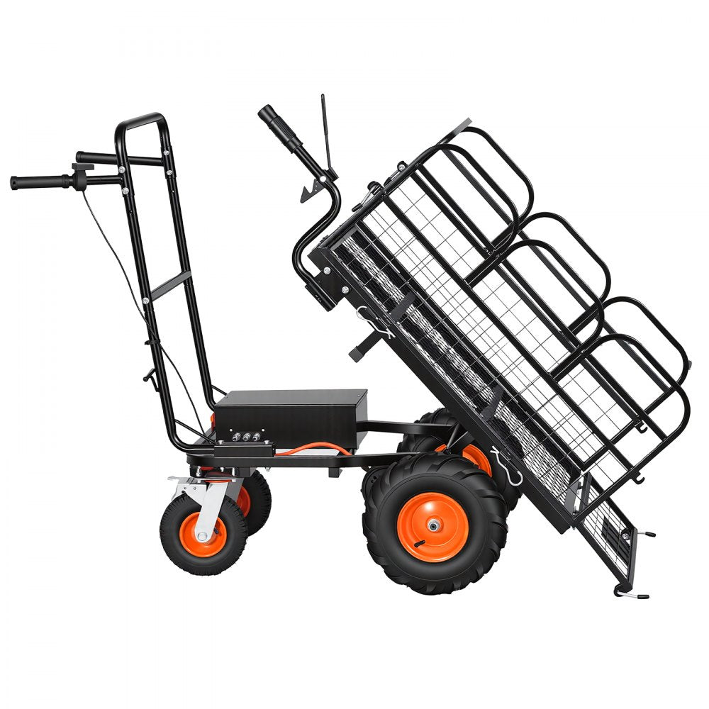 Vevor Utility Cart Electric 500W Battery-Powered Garden Wagon 660 lbs 4-Wheel New