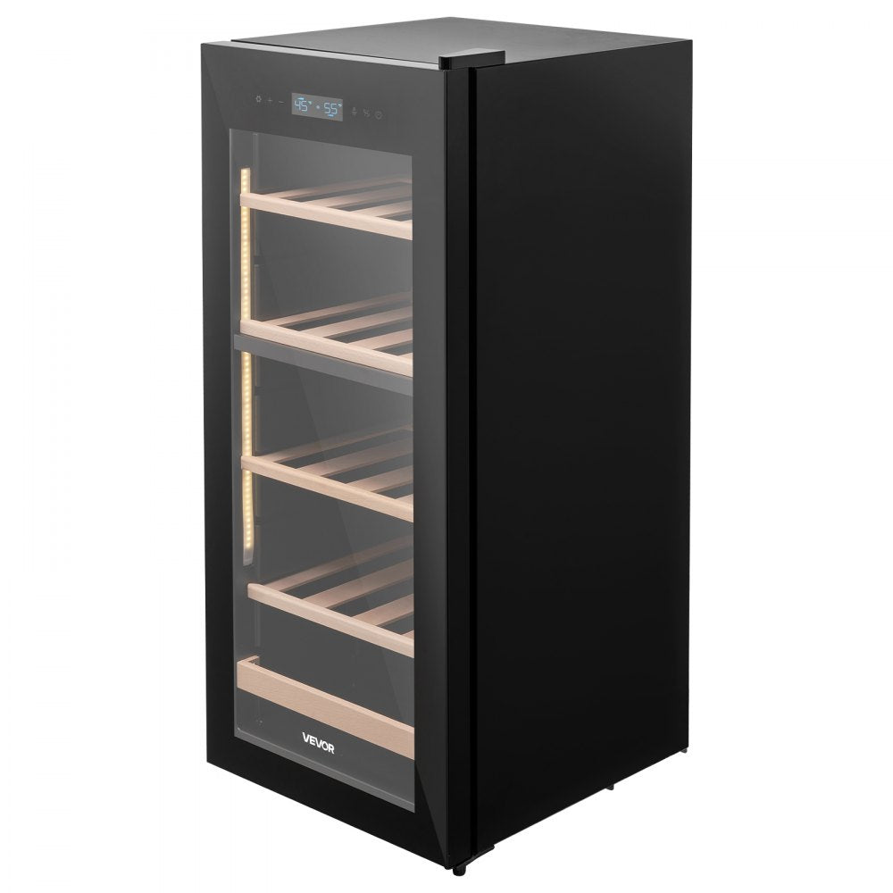 Vevor Wine Cooler Refrigerator 32-Bottle Dual Zone Freestanding Glass Door New