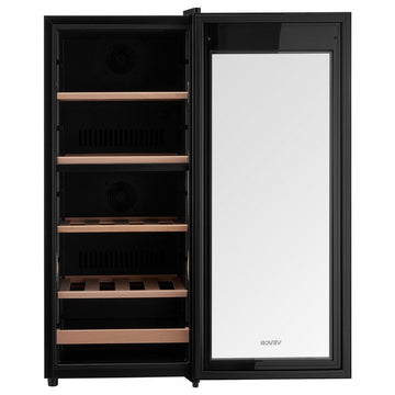 Vevor Wine Cooler Refrigerator 32-Bottle Dual Zone Freestanding Glass Door New