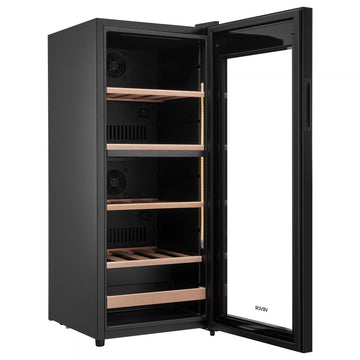 Vevor Wine Cooler Refrigerator 32-Bottle Dual Zone Freestanding Glass Door New