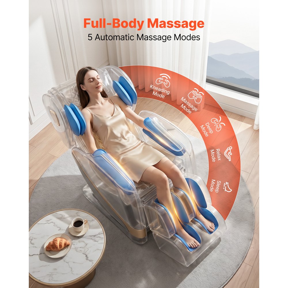 Vevor Massage Chair Zero Gravity Full Body Recliner with 10-Point Rollers, Heating, Bluetooth Speaker New