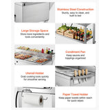 Vevor Propane Griddle Outdoor 3-Burner Stainless Steel Cart with Food Warming Pans New