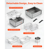 Vevor Deep Fryer Outdoor Propane Frying Cart with 2 Burners and Warming Pans New