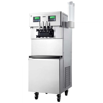 Vevor Commercial Ice Cream Machine Dual-Compressor Freestanding Soft Serve Maker 34-44 L/H 3 Flavors New