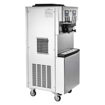 Vevor Commercial Ice Cream Machine Dual-Compressor Freestanding Soft Serve Maker 34-44 L/H 3 Flavors New