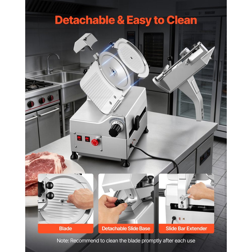 Vevor Meat Slicer Fully Automatic Commercial Food Slicer with 10" Carbon Steel Blade New