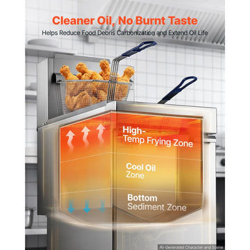 Vevor Deep Fryer Commercial Propane 90,000 BTU 40 lbs Floor-Standing with 2 Baskets New