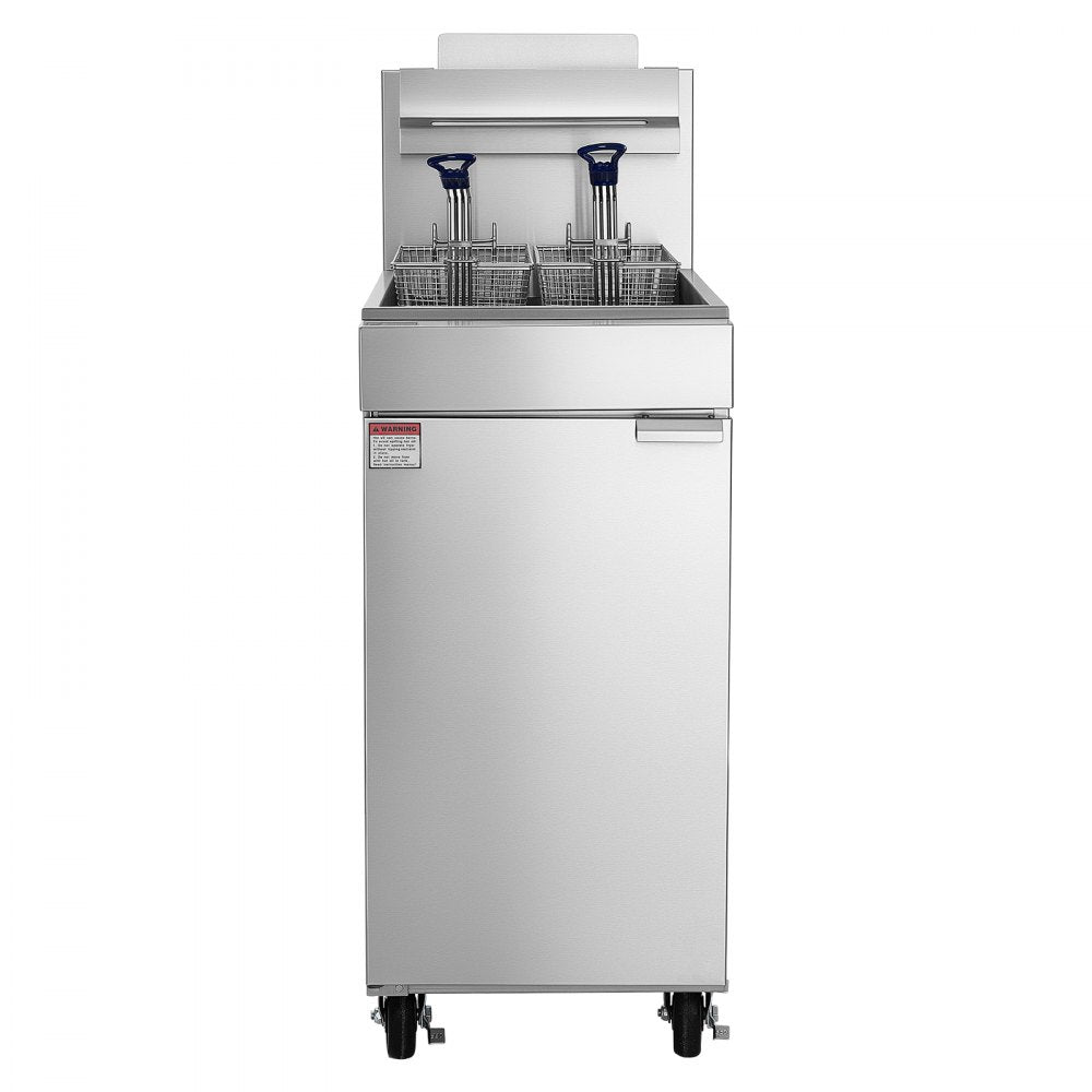 Vevor Deep Fryer Commercial Propane 90,000 BTU 40 lbs Floor-Standing with 2 Baskets New
