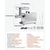 Vevor Meat Grinder Commercial Electric #12 11 lbs/Min Stainless Steel Sausage Maker New