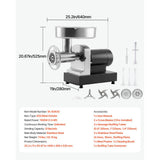 Vevor Meat Grinder Commercial Electric #32 21 lbs/Min Stainless Steel Sausage Maker New