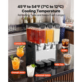 Vevor Beverage Dispenser Commercial 3-Tank 10 L Stainless Steel Juice Drink Machine New