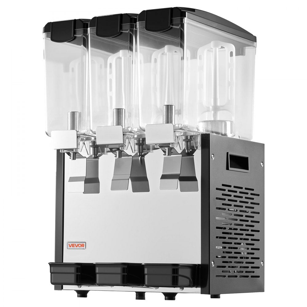 Vevor Beverage Dispenser Commercial 3-Tank 10 L Stainless Steel Juice Drink Machine New
