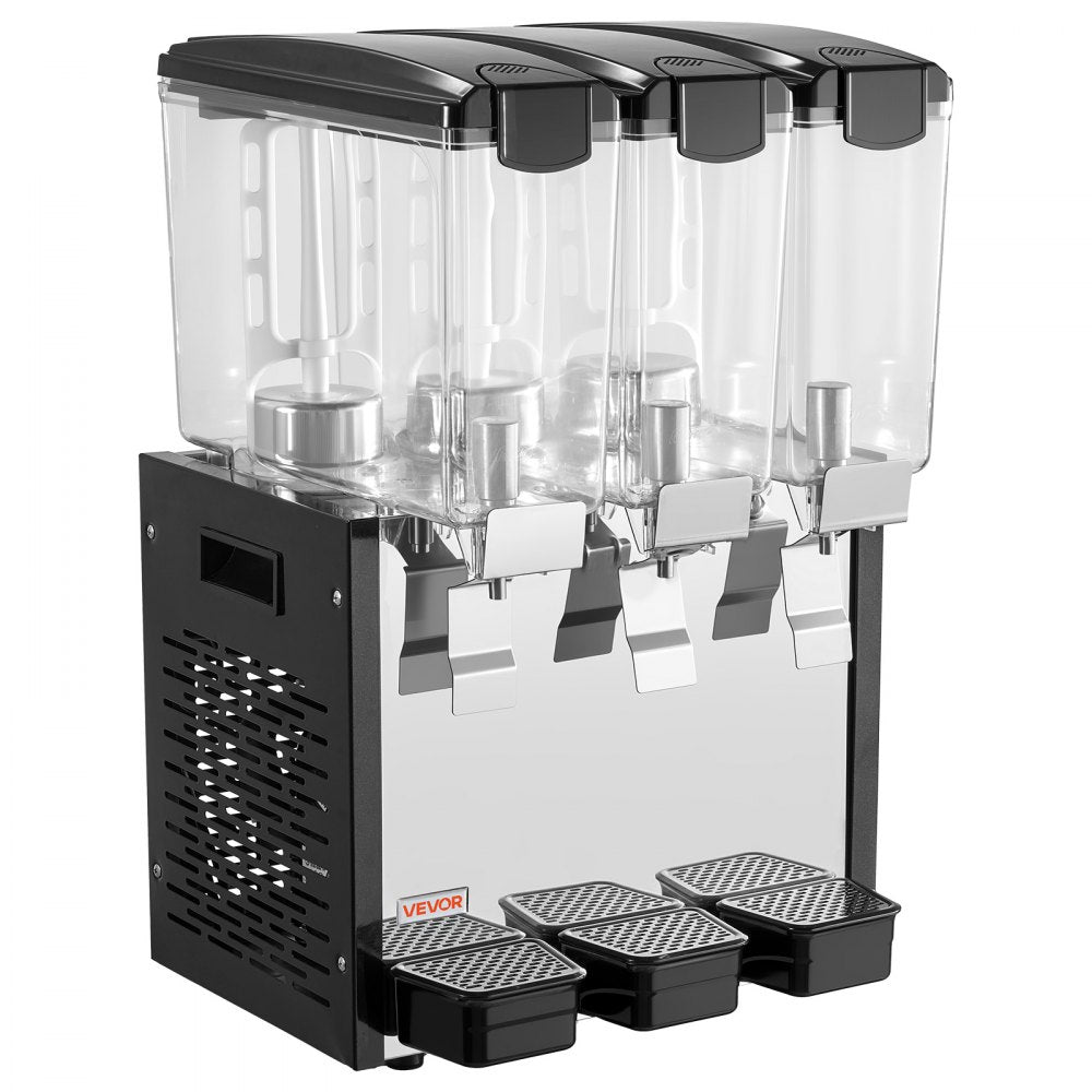Vevor Beverage Dispenser Commercial 3-Tank 10 L Stainless Steel Juice Drink Machine New