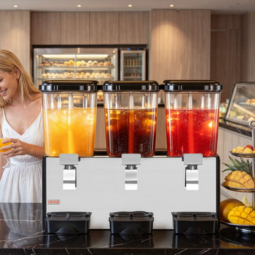 Vevor Commercial Beverage Dispenser 3 x 18L Cold Drink Machine New
