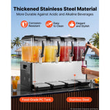 Vevor Commercial Beverage Dispenser 4-Tank 12 L Stainless Steel Juice Drink Machine New