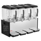 Vevor Commercial Beverage Dispenser 4-Tank 12 L Stainless Steel Juice Drink Machine New