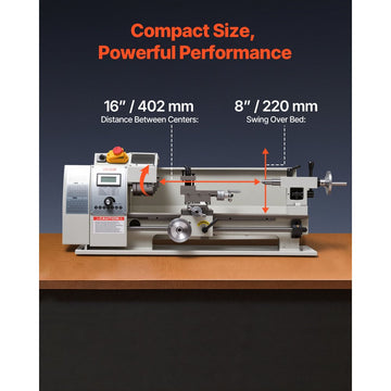 Vevor Metal Lathe 8 x 16" Variable Speed Benchtop Lathe Machine New