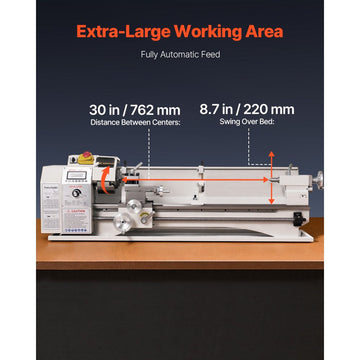 Vevor Metal Lathe 8.7" x 30" 1100W Variable Speed Benchtop Machine New