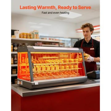 Vevor Food Warmer Display 3-Tier Commercial 48" 190 Qt Countertop Merchandiser New