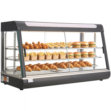 Vevor Food Warmer Display 3-Tier Commercial 48" 190 Qt Countertop Merchandiser New