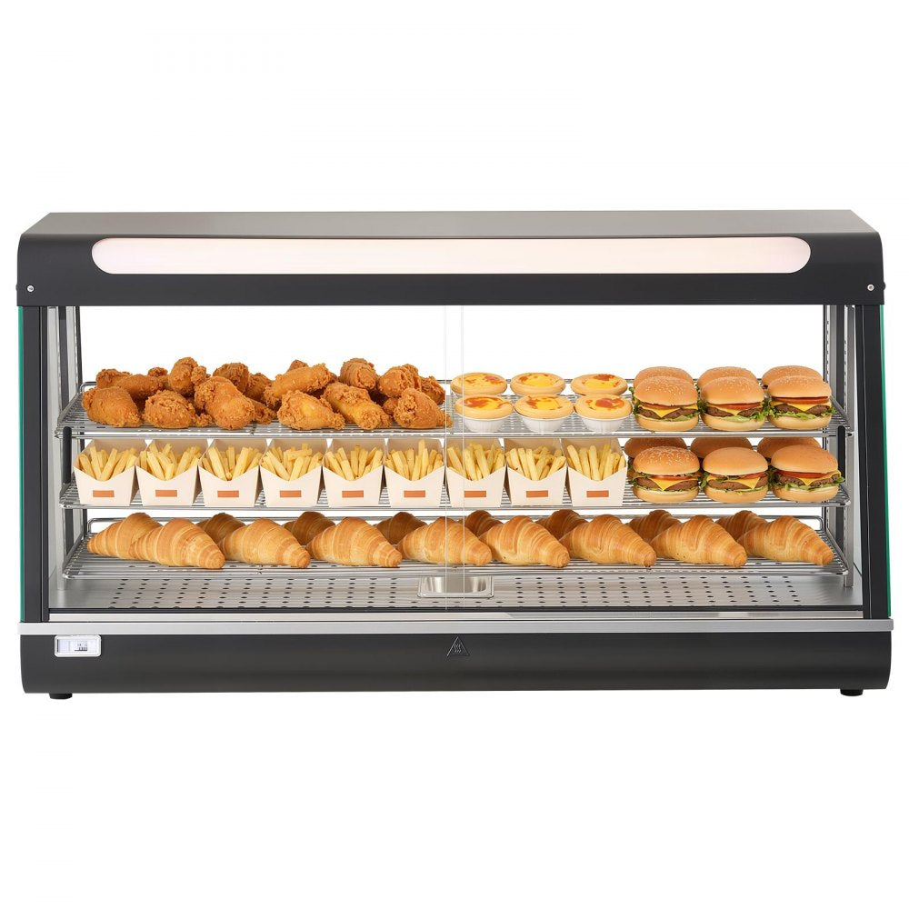 Vevor Food Warmer Display 3-Tier Commercial 48" 190 Qt Countertop Merchandiser New