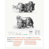 Vevor Turbocharger Left & Right Twin with Wastegate Actuator for Ford Flex Explorer Sport Taurus SHO 3.5L and Lincoln MKS MKT 3.5L New