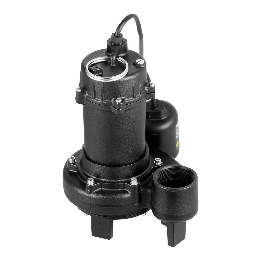 Vevor Sewage Grinder System 1 HP 5100 GPH Cast Iron Pump with Basin 120V 2" Discharge Black New