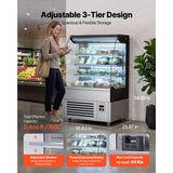 Vevor Open Air Merchandiser 5.4 cu. ft. 3-Tier Commercial Refrigerator Display Cooler New