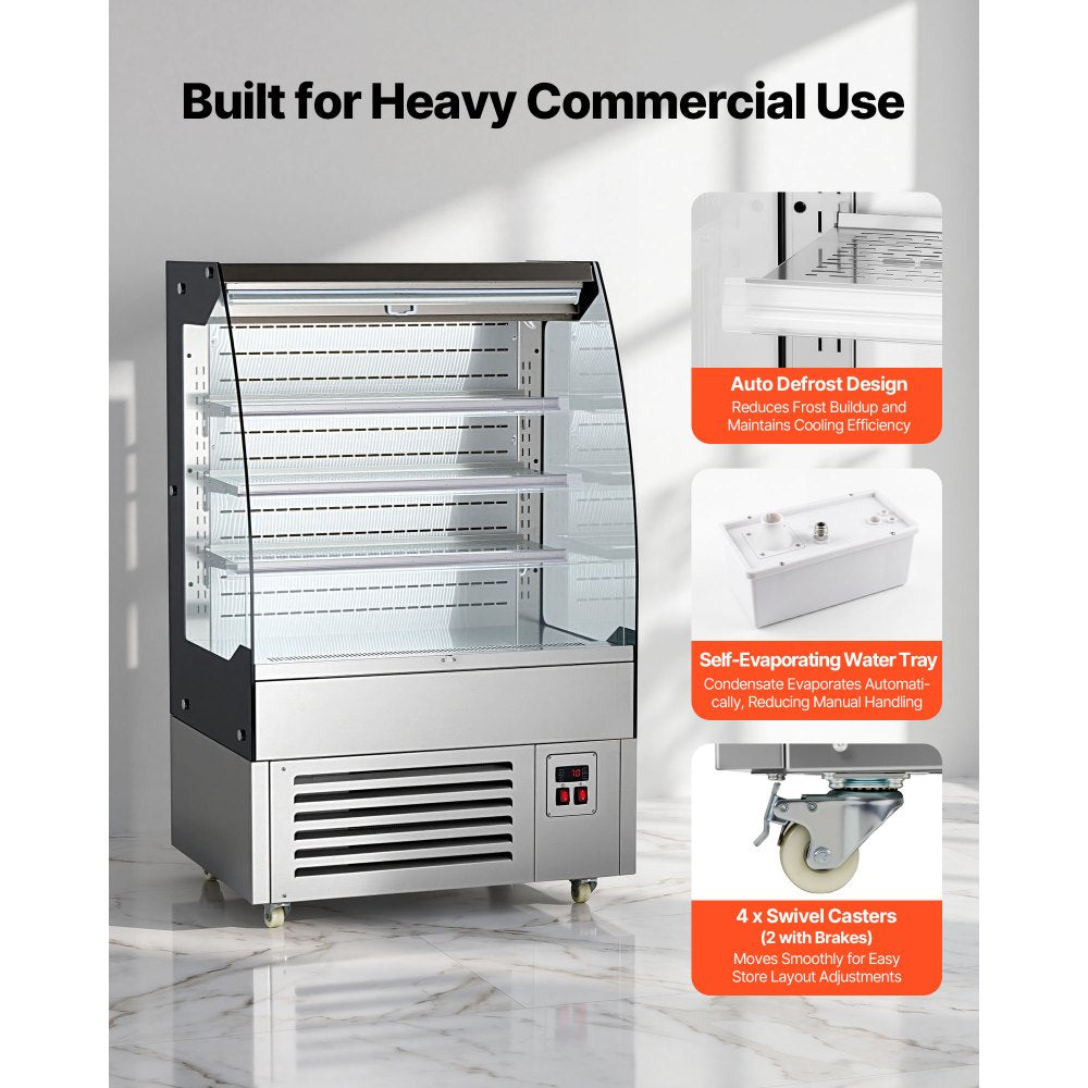 Vevor Open Air Merchandiser 5.4 cu. ft. 3-Tier Commercial Refrigerator Display Cooler New