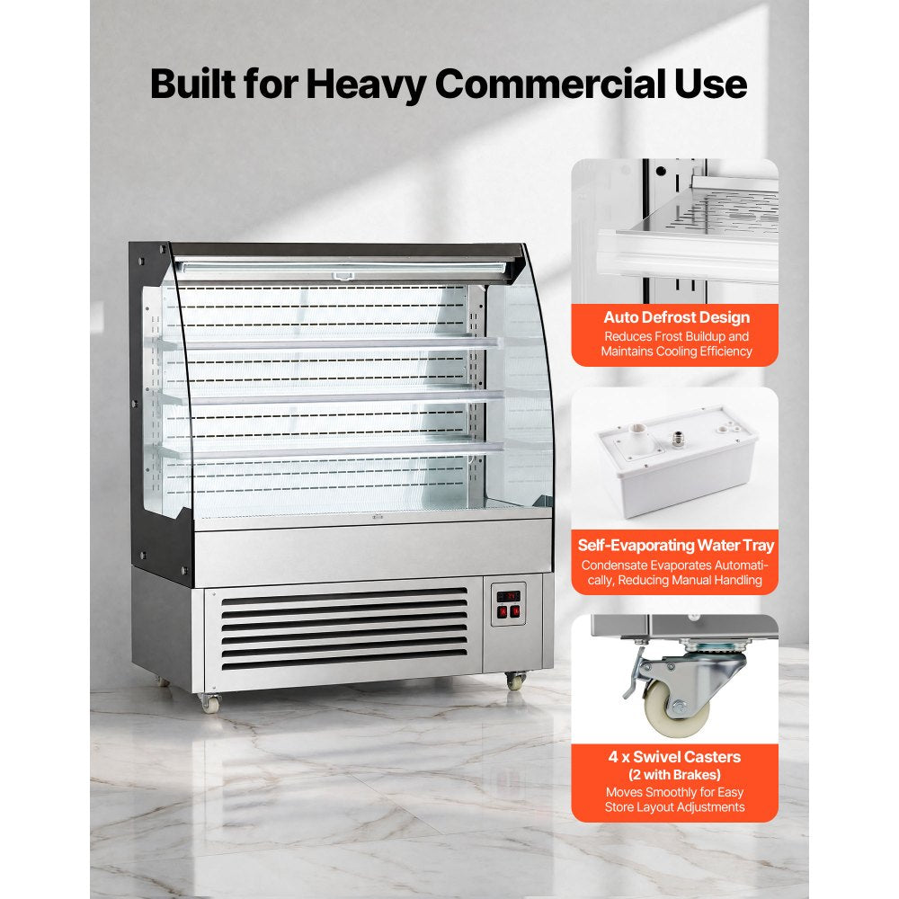 Vevor Open Air Merchandiser 7.5 cu. ft. 3-Tier Commercial Refrigerator Display Cooler New
