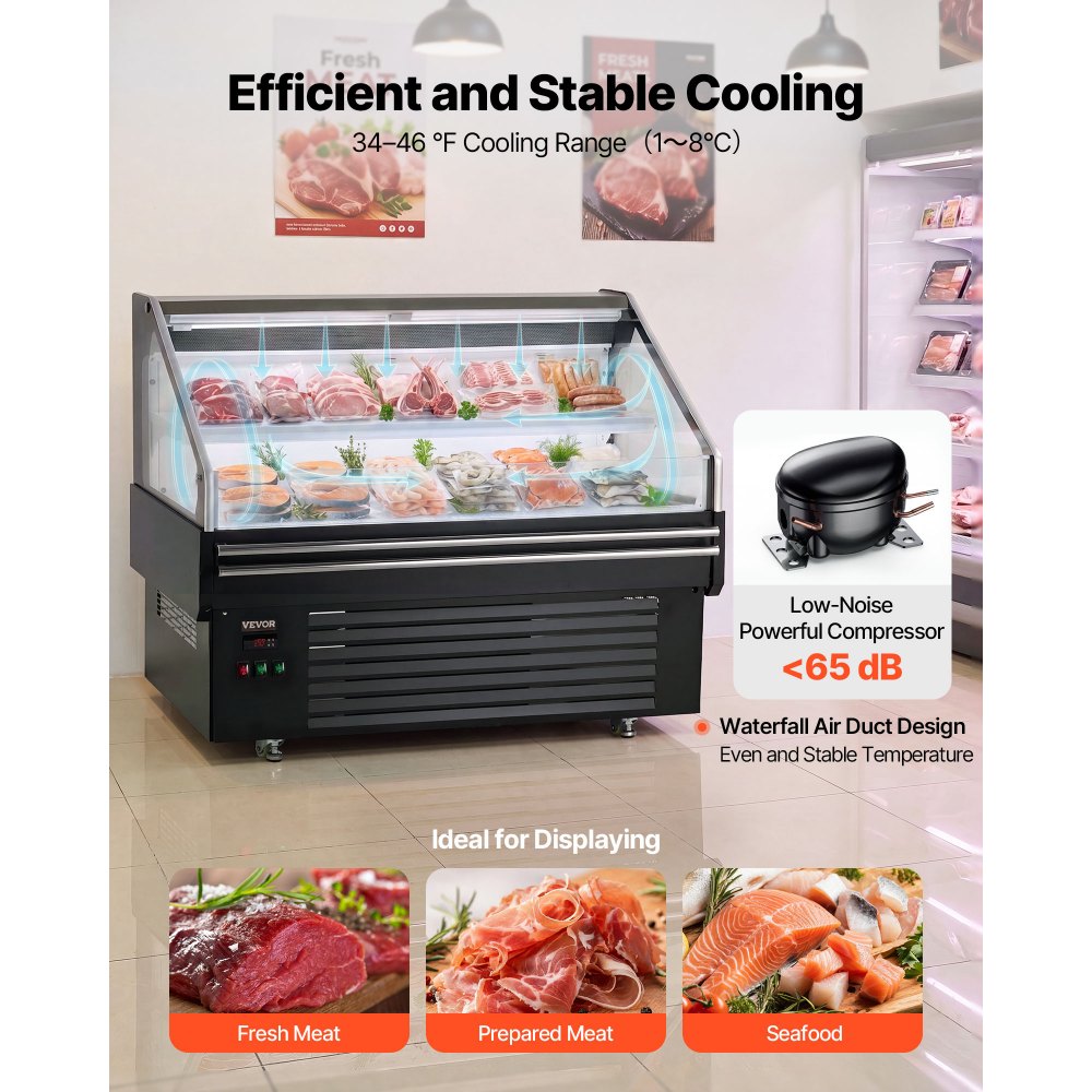 Vevor Open Air Merchandiser 4.6 cu. ft. Commercial Refrigerator Display Cooler New