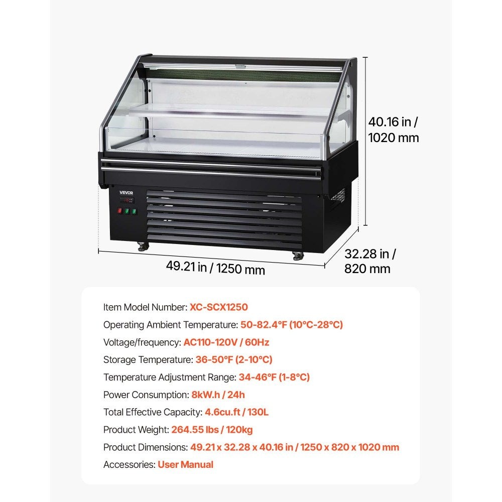 Vevor Open Air Merchandiser 4.6 cu. ft. Commercial Refrigerator Display Cooler New