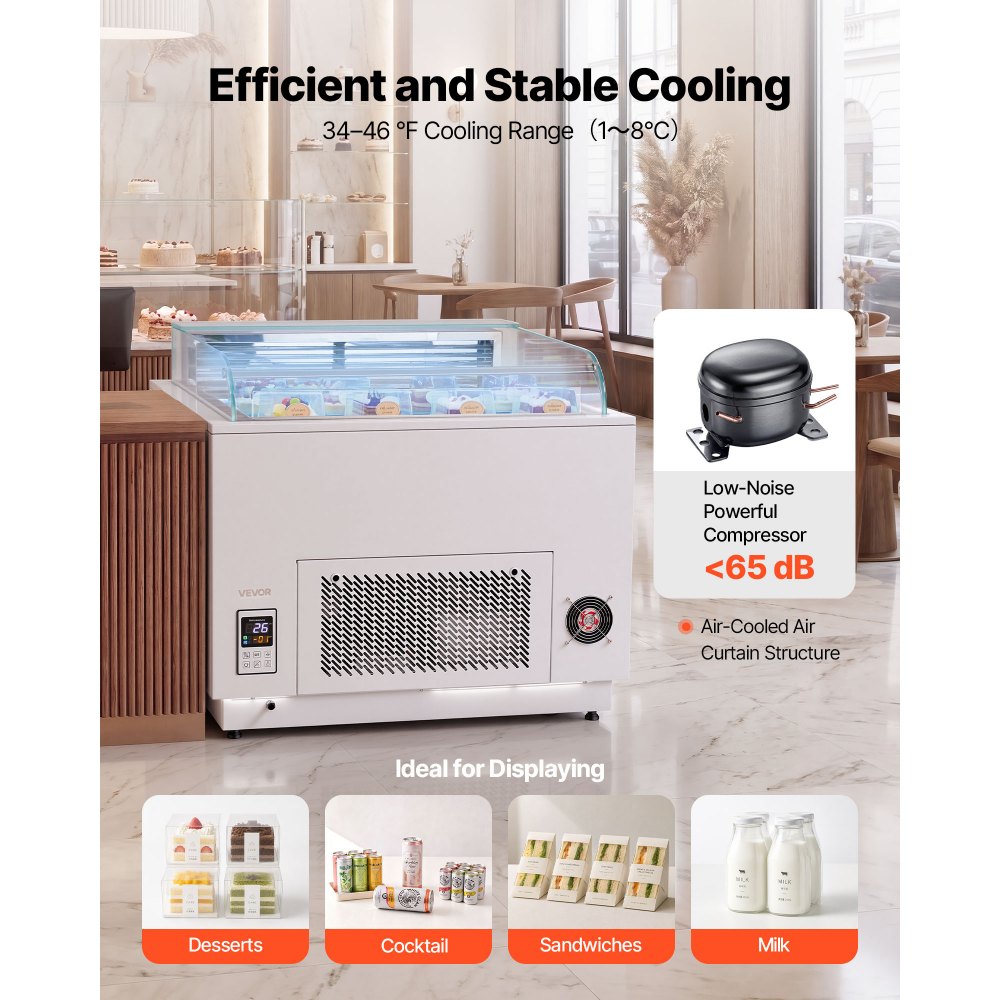 Vevor Open Air Merchandiser 3.1 cu. ft. Commercial Refrigerator Display Cooler New