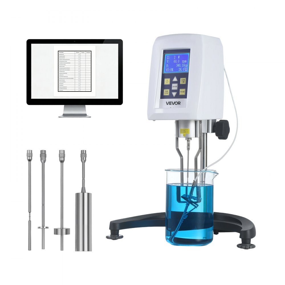 Vevor Viscometer Digital Rotary LCD Fluid Testing Meter New