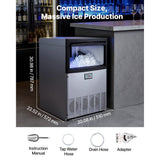 Vevor Ice Maker Commercial Freestanding 200 lbs/24h 50 lbs Storage Capacity New