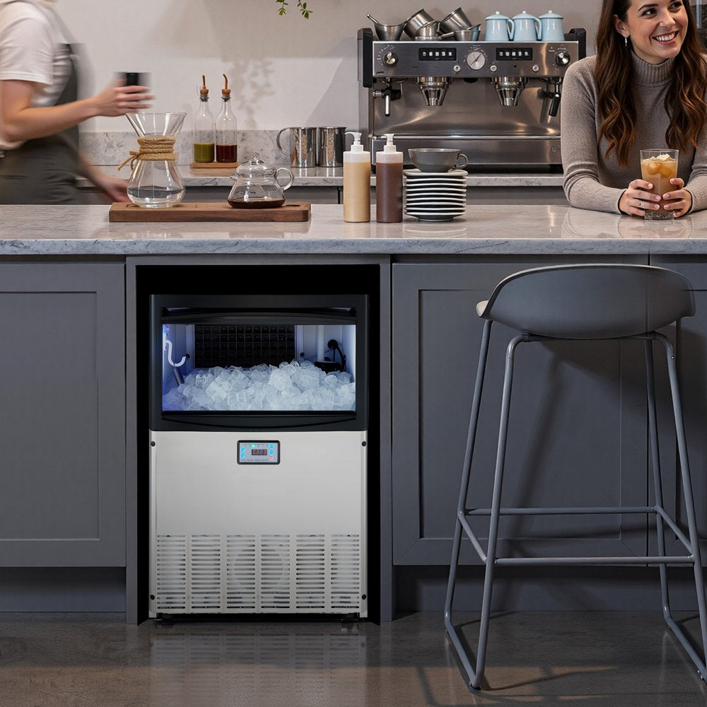 Vevor Ice Maker Commercial Freestanding 200 lbs/24h 50 lbs Storage Capacity New