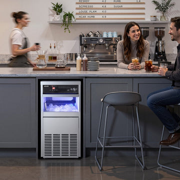 Vevor Ice Maker Commercial 100 lbs/24h Built-In Freestanding Under-Counter Stainless Steel with LED Display Self-Cleaning New