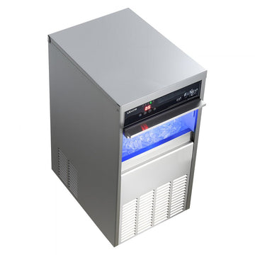 Vevor Ice Maker Commercial 100 lbs/24h Built-In Freestanding Under-Counter Stainless Steel with LED Display Self-Cleaning New